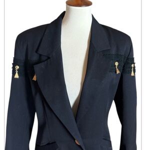 Vintage Hairston Roberson Ropa black blazer with gold embellishments